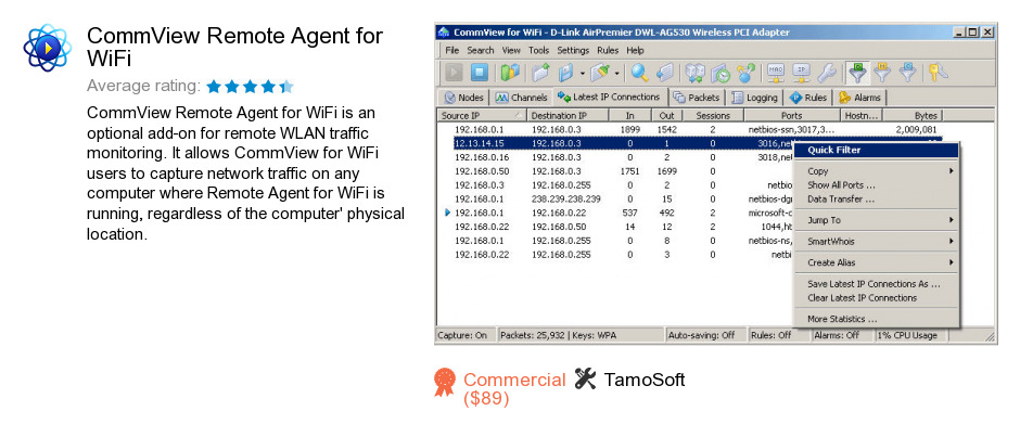 CommView Remote Agent for WiFi