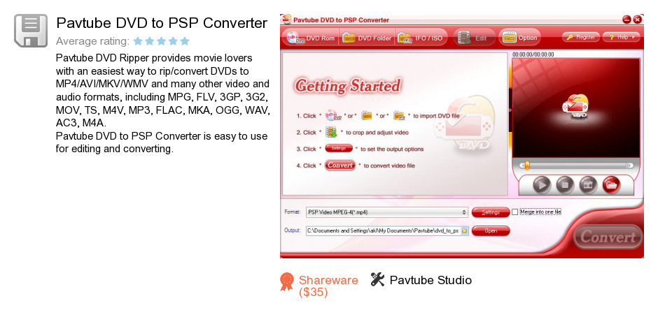 Pavtube DVD to PSP Converter