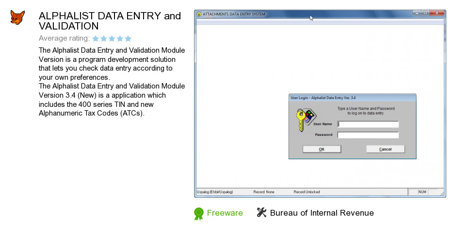 ALPHALIST DATA ENTRY and VALIDATION