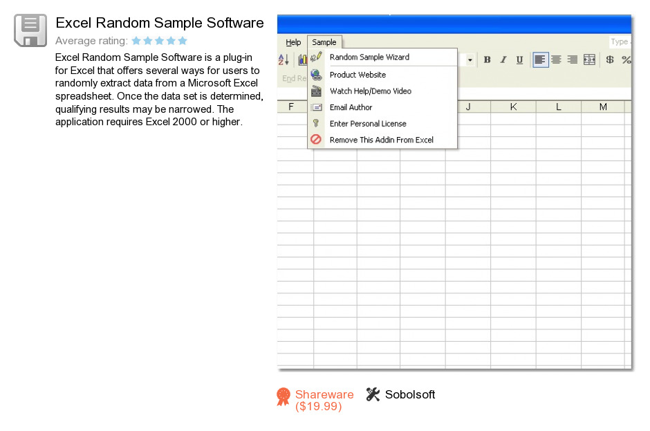 Excel Random Sample Software
