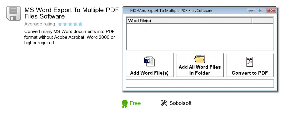 MS Word Export To Multiple PDF Files Software