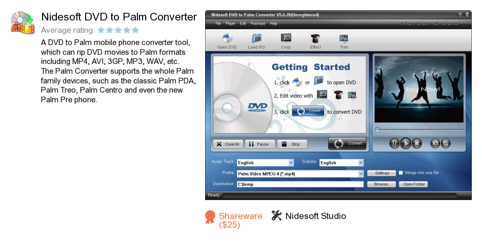 Nidesoft DVD to Palm Converter