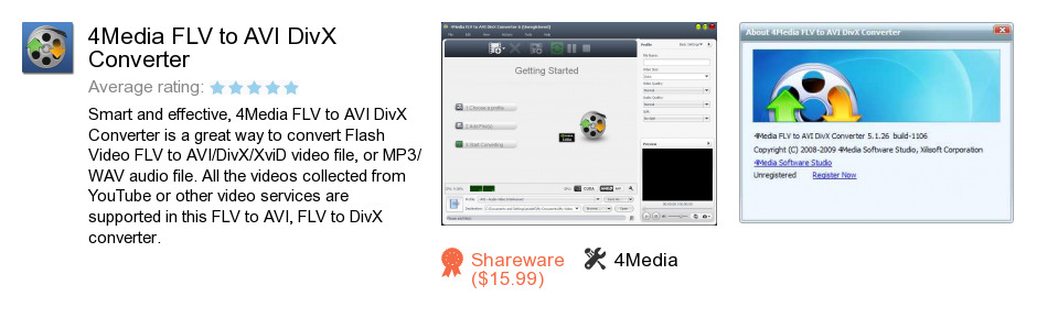 4Media FLV to AVI DivX Converter
