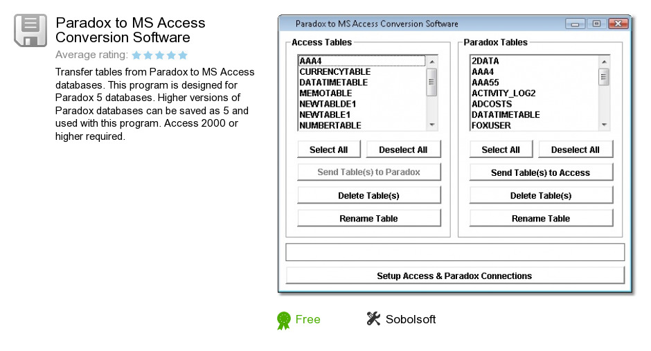 Paradox to MS Access Conversion Software
