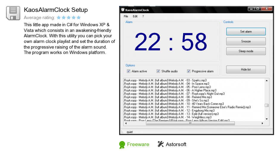 KaosAlarmClock Setup