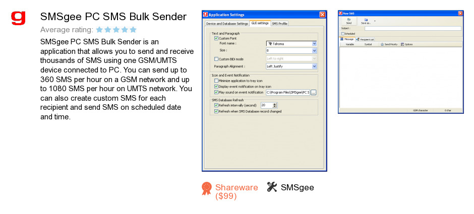 SMSgee PC SMS Bulk Sender