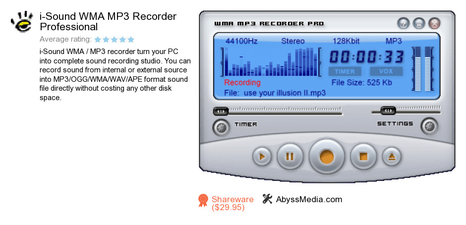 I-Sound WMA MP3 Recorder Professional