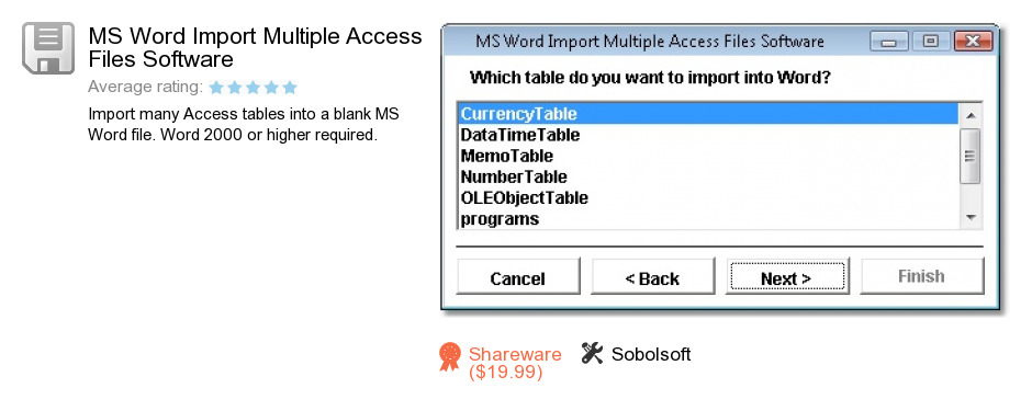 MS Word Import Multiple Access Files Software