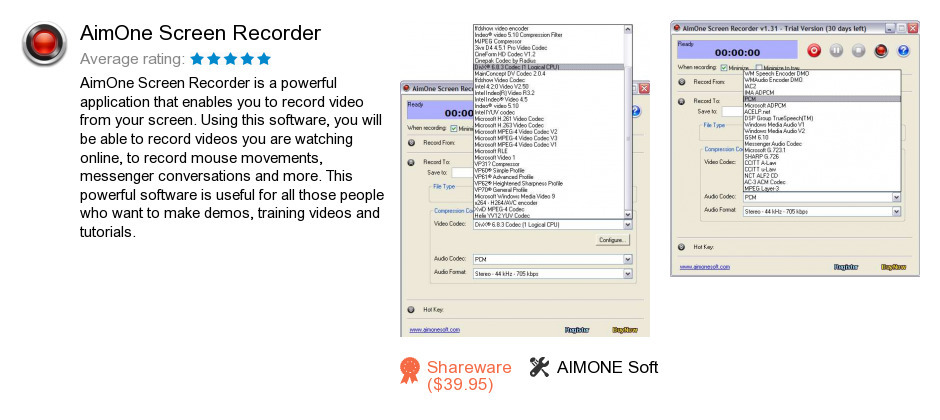 AimOne Screen Recorder