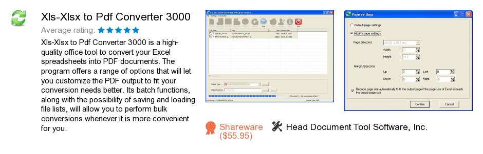 Xls-Xlsx to Pdf Converter 3000