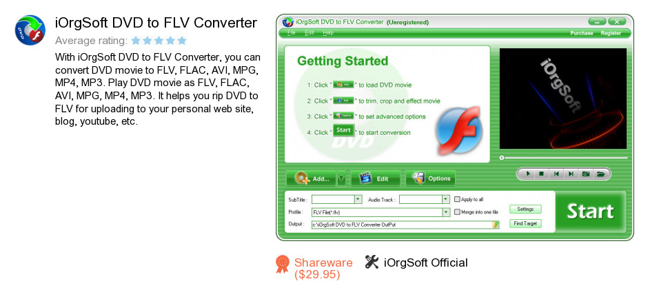 IOrgSoft DVD to FLV Converter