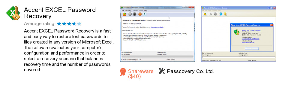 Accent EXCEL Password Recovery