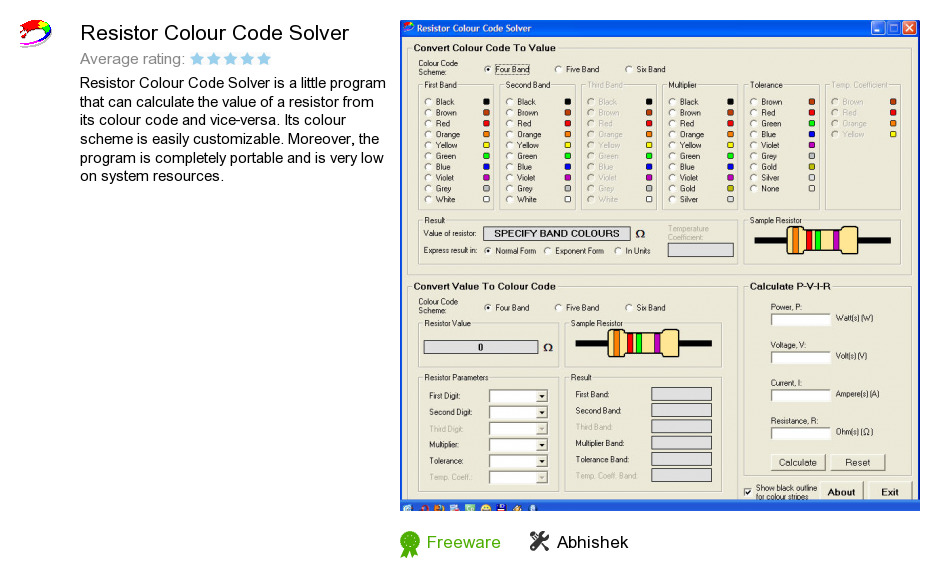 Resistor Colour Code Solver
