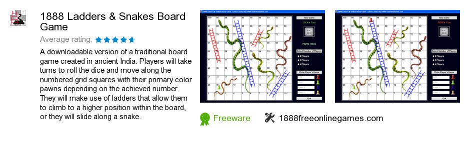 1888 Ladders & Snakes Board Game
