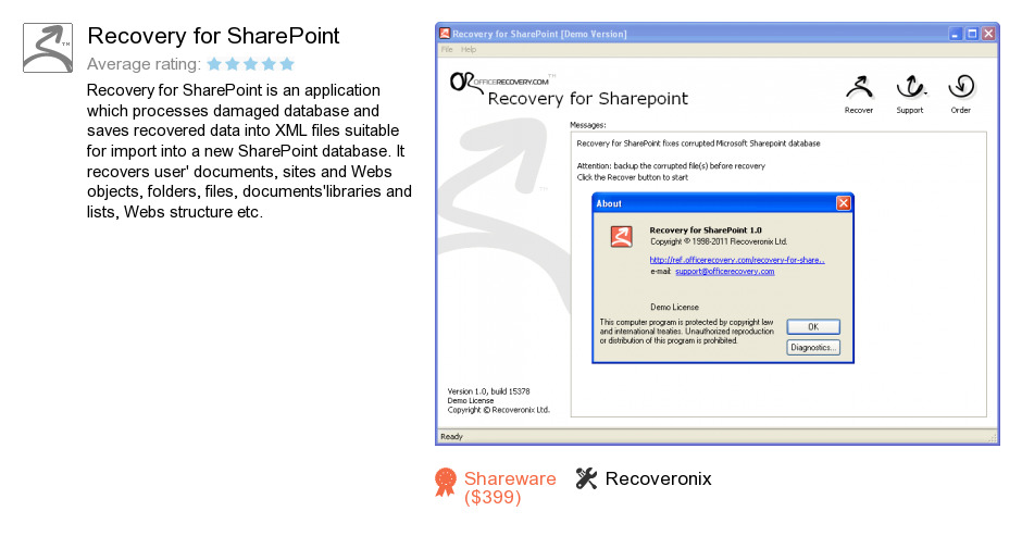 Recovery for SharePoint