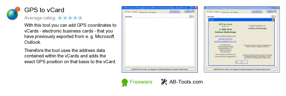 GPS to vCard