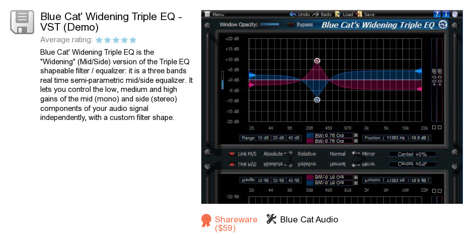 Blue Cat's Widening Triple EQ - VST (Demo)