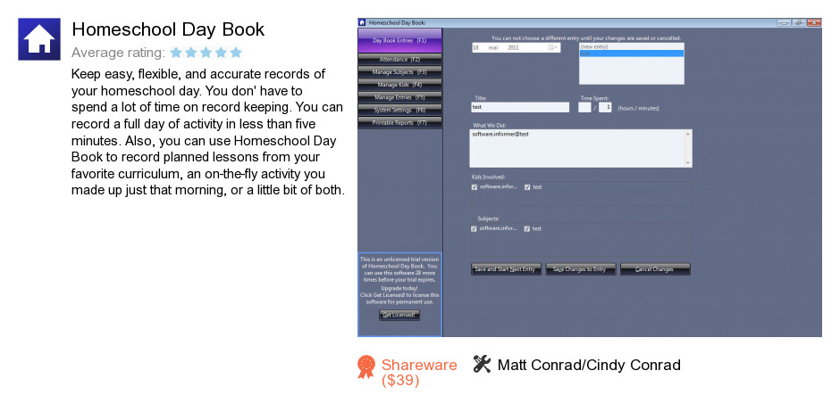 Homeschool Day Book