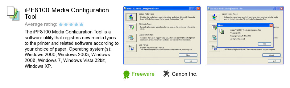 IPF8100 Media Configuration Tool
