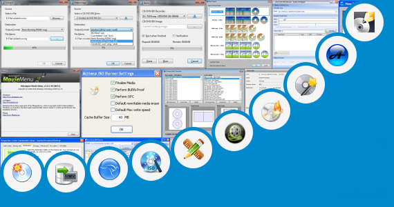 Software collection for Blu Ray Cases Vector