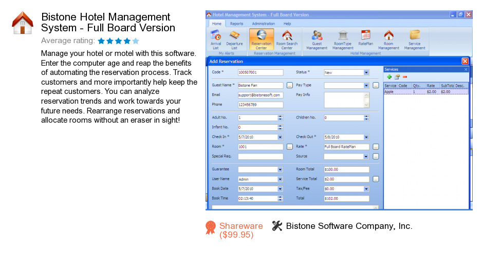 Bistone Hotel Management System - Full Board Version