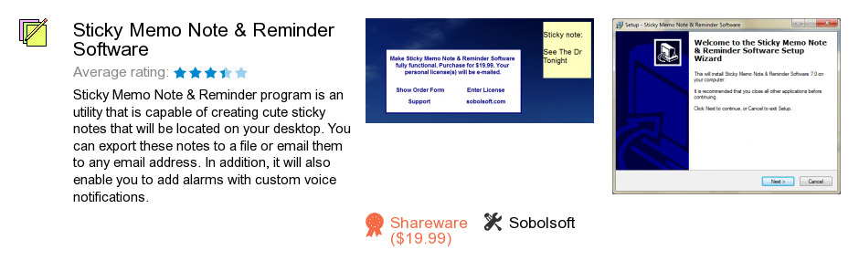 Sticky Memo Note & Reminder Software