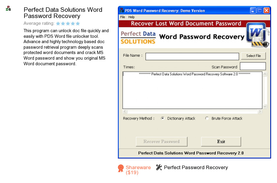 Perfect Data Solutions Word Password Recovery